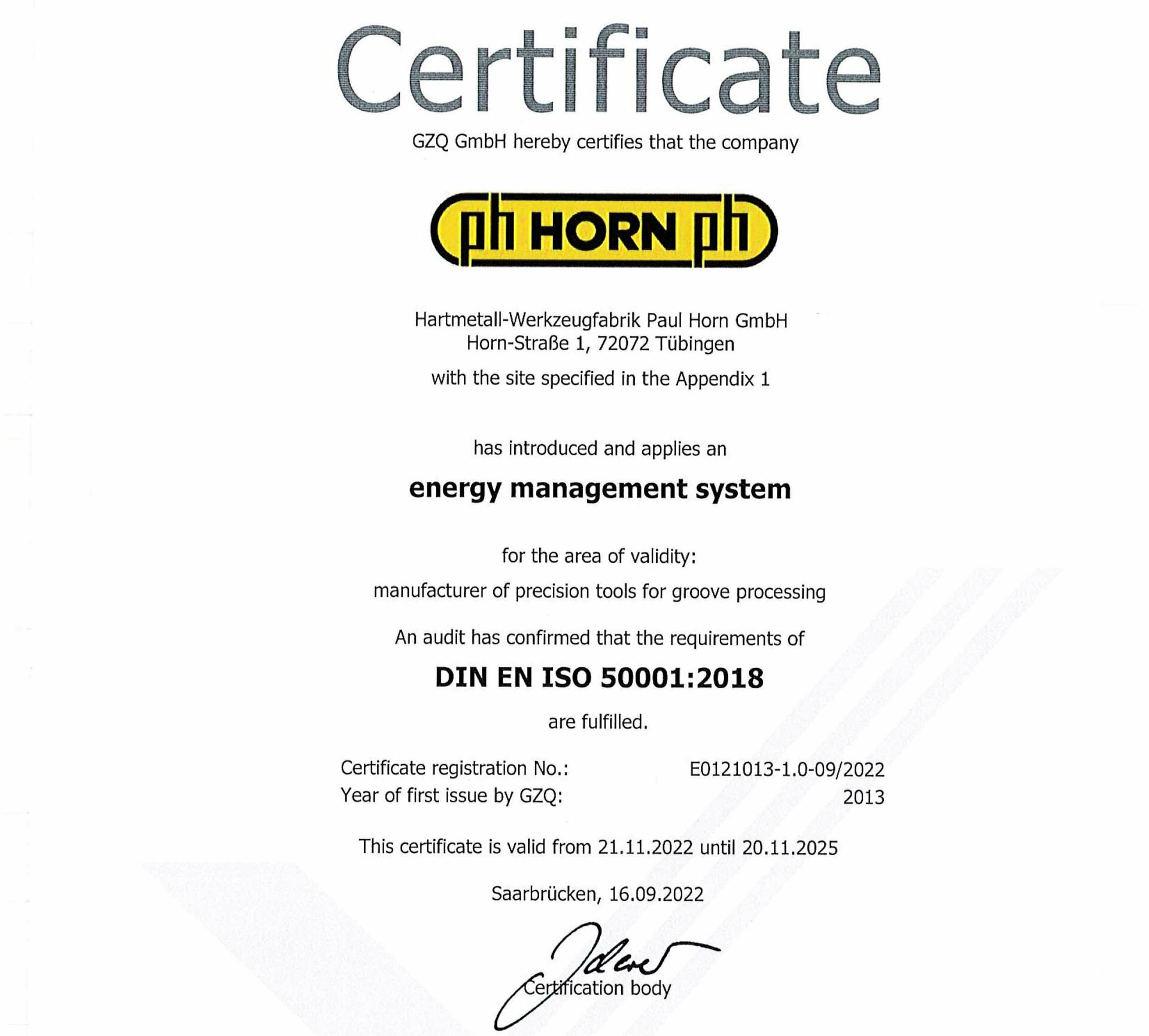 Certificate PH ISO50001